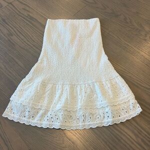 Edikted White Strapless Dress